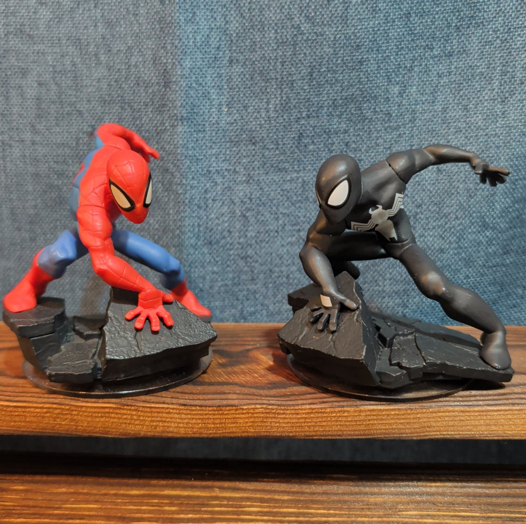 Disney Infinity 2.0 Spider-Man Black Red Suit 2 Figure Lot PVC Loose