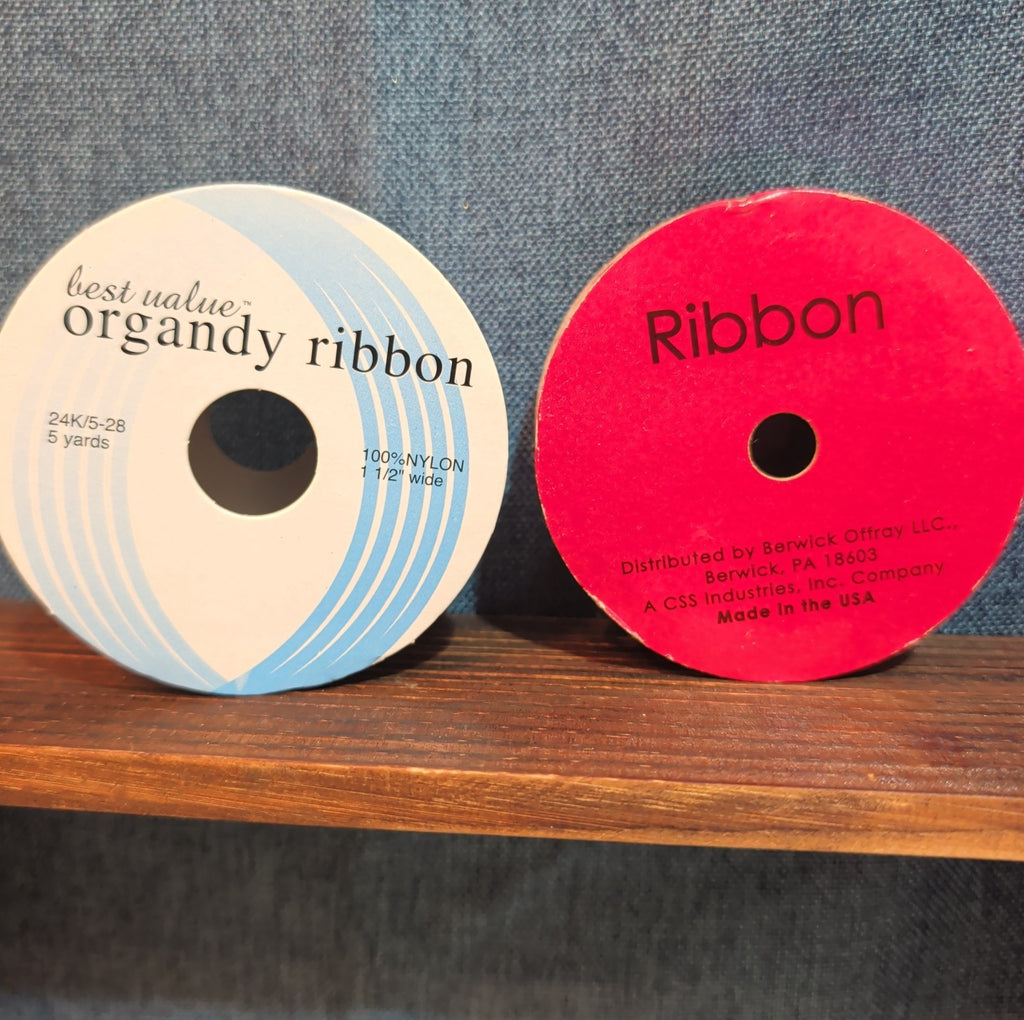 Offray Ribbon Lot 2 Pink Organdy Metallic Magenta Craft Destash