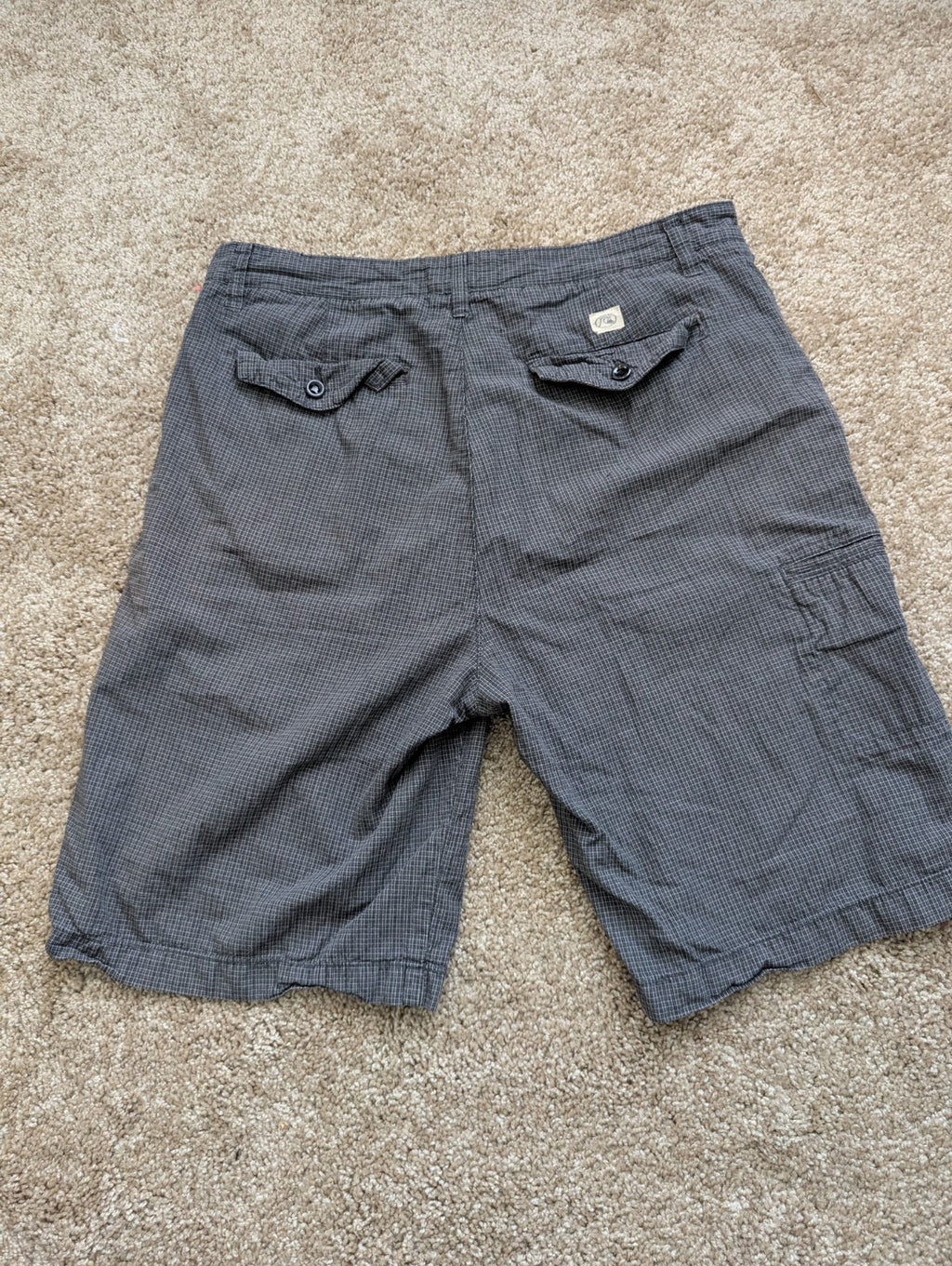 Quiksilver Edition Mens Shorts 34 Gray Micro Check Bermuda Walk Flat Front VTG