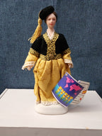 Vintage Evelt Themis Porcelain Doll | Handmade in Greece | Traditional Costume |