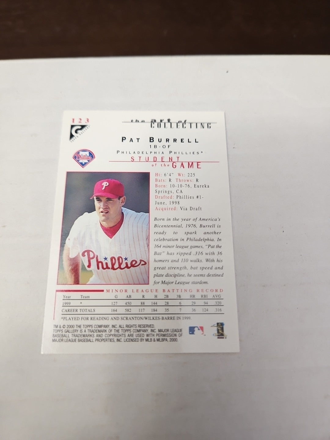 2000 Topps Gallery - Students of the Game Pat Burrell #123