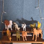 Farm Animals 9Pc Lot Plastic Horses Cows Vintage Style P