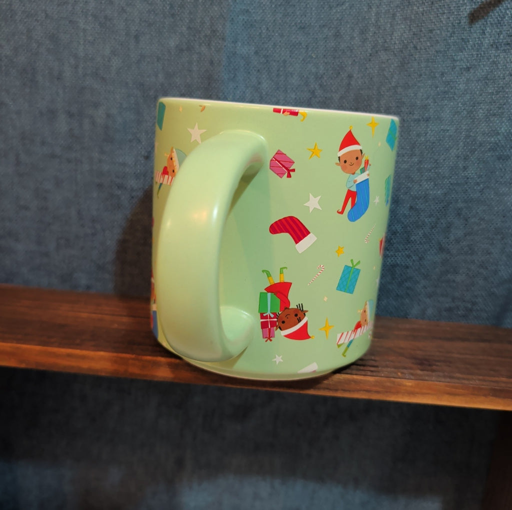 Target Wondershop 18 oz Ebony Glenn Christmas Elf ELVES Stoneware Coffee Mug