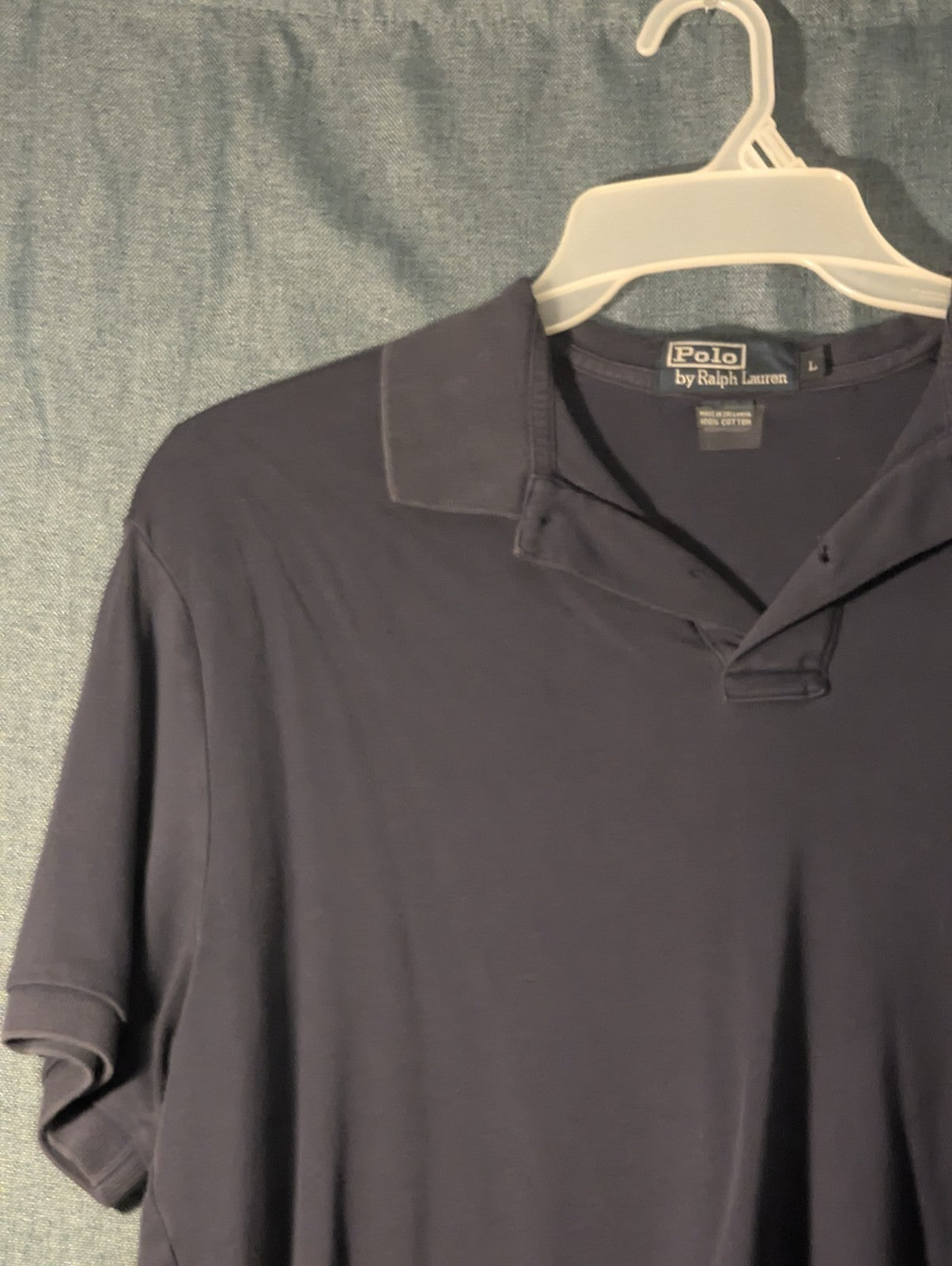 Vintage 90s Polo Ralph Lauren Shirt Men's L Navy Blue Green Pony Logo