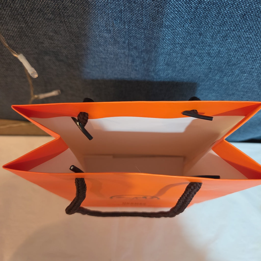 Hermes Small Orange Shopping Bag Authentic Paper Gift Tote Luxury Decor