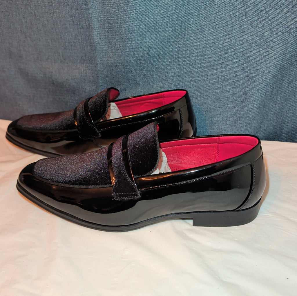 Bruno Marc Men Loafers Size 12 Tuxedo Velvet Patent Black Dress Shoes Slip On