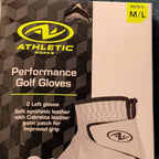 NEW Athletic Works Performance Golf Gloves 2-Pack | Size M/L | 2 Left Hand Glove