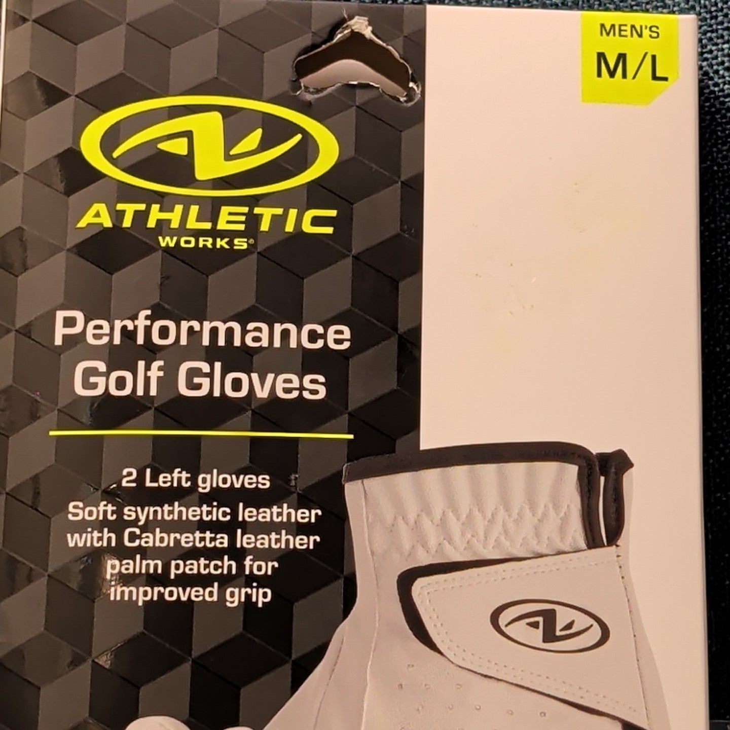 NEW Athletic Works Performance Golf Gloves 2-Pack | Size M/L | 2 Left Hand Glove