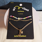 Target Art Class Initial J Necklace Set 3Pk Gold Tone Beaded