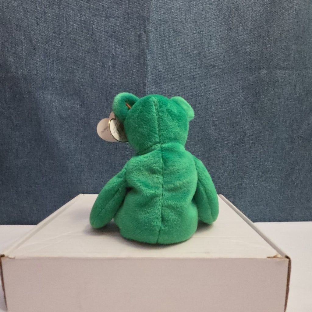 Ty Beanie Baby Erin the Bear 1997 Retired MWMT P.E. Pellets Irish Green Clover