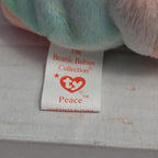 Ty Beanie Baby Peace Bear 1997 Retired - Unique Pastel Tie Dye Tag Protector