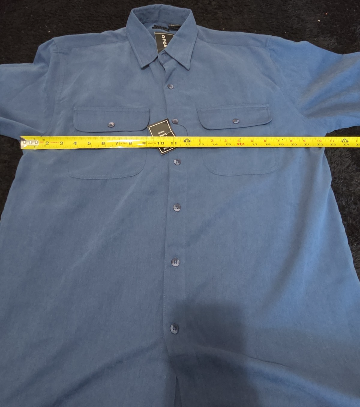 George Sueded Shirt Mens M Blue Long Sleeve Button Up NWT