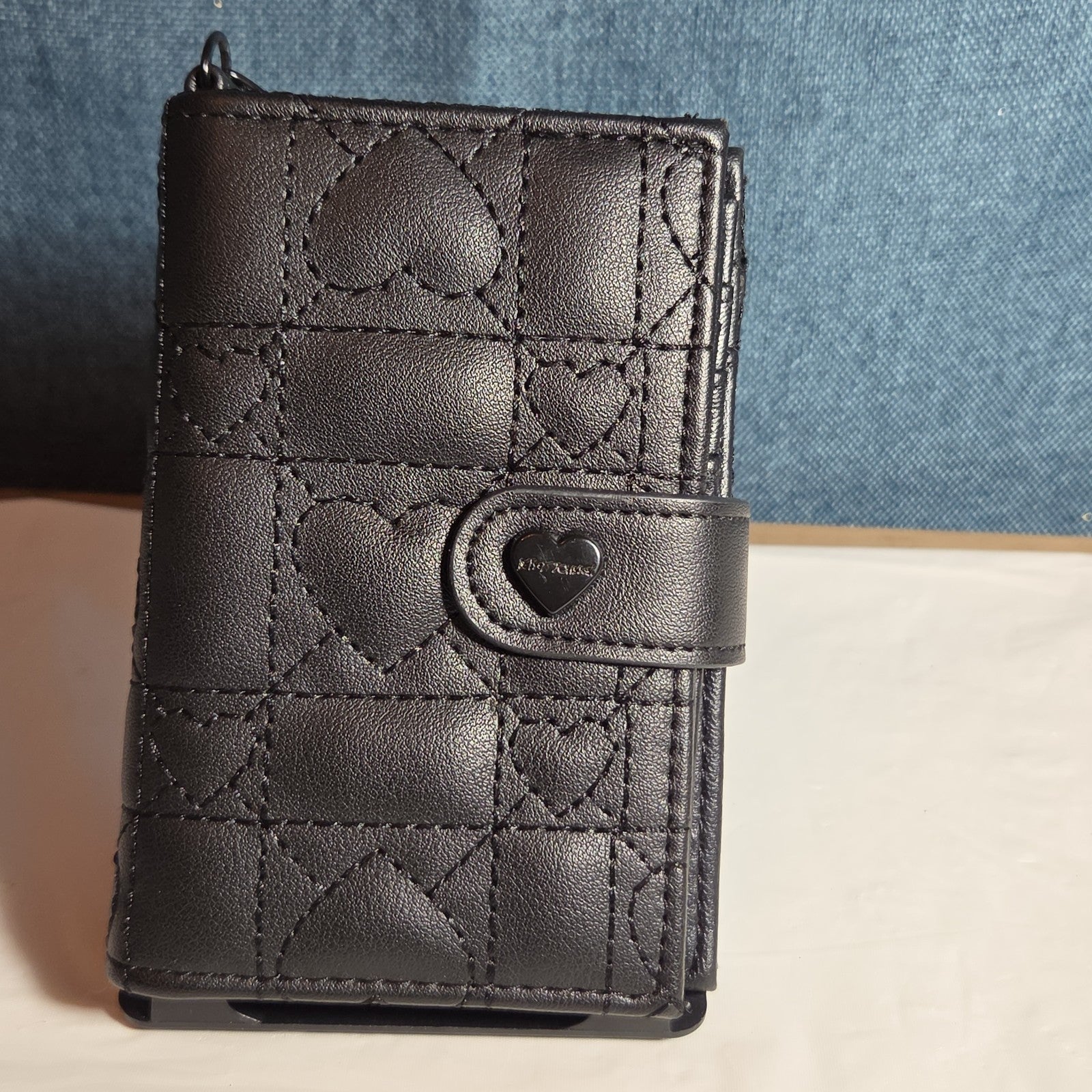 Betsey Johnson Luv Betsey Heart Quilted Wallet Y2K Goth