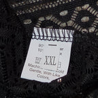 Black Lace Crochet Midi Tunic Dress Festival Whimsigoth XXL