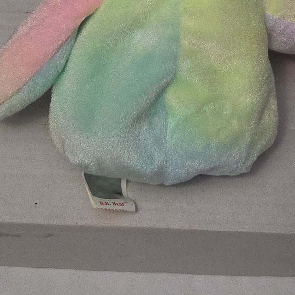 TY Beanie Baby B.B. BEAR The Birthday Bear 1999 | Pastel Tie-Dye | Mint Tags NEW