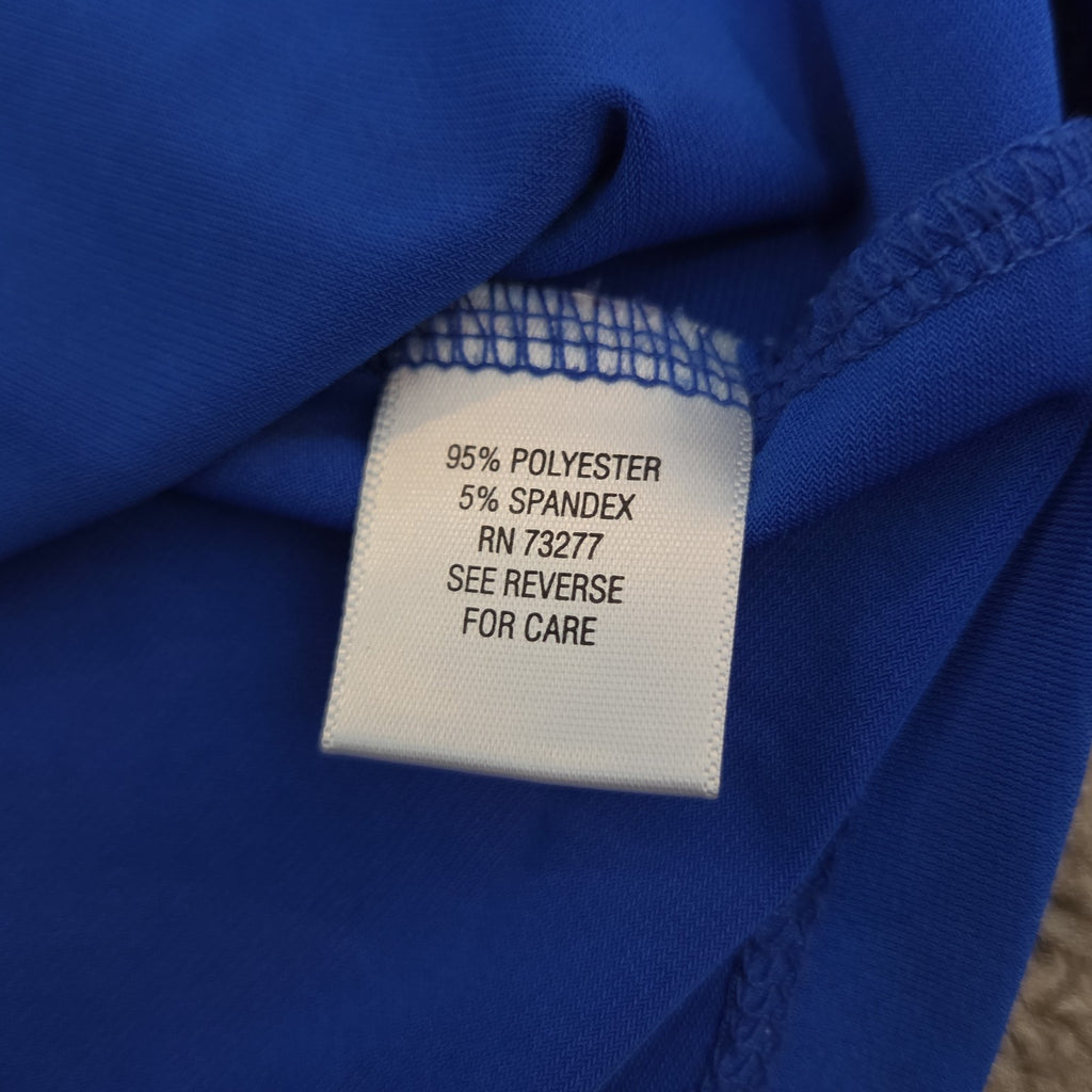 Dana Buchman Draped Neck Blue Sleeveless Top Blouse Gently Used Large