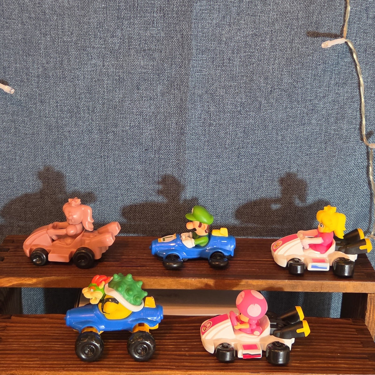 McDonalds Super Mario Kart Happy Meal Toy Lot 5 Luigi Bowser Peach