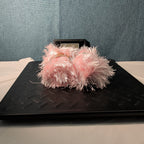 Lion Brand Fun Fur Yarn Soft Pink #101 Lot of 2 Skeins 128yds Eyelash Fluffy NEW