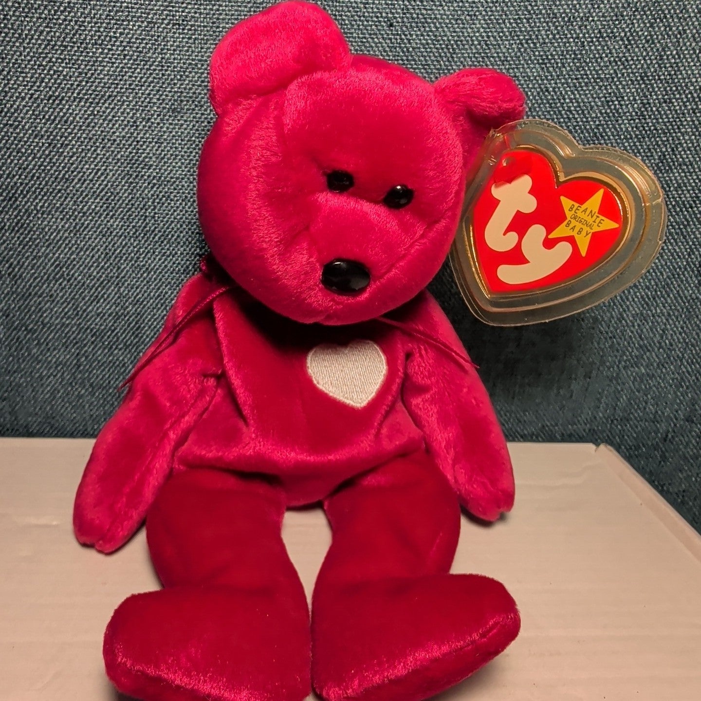 Valentina Ty Beanie Baby 1998 Retired Valentine Bear with Tag Protector Vintage