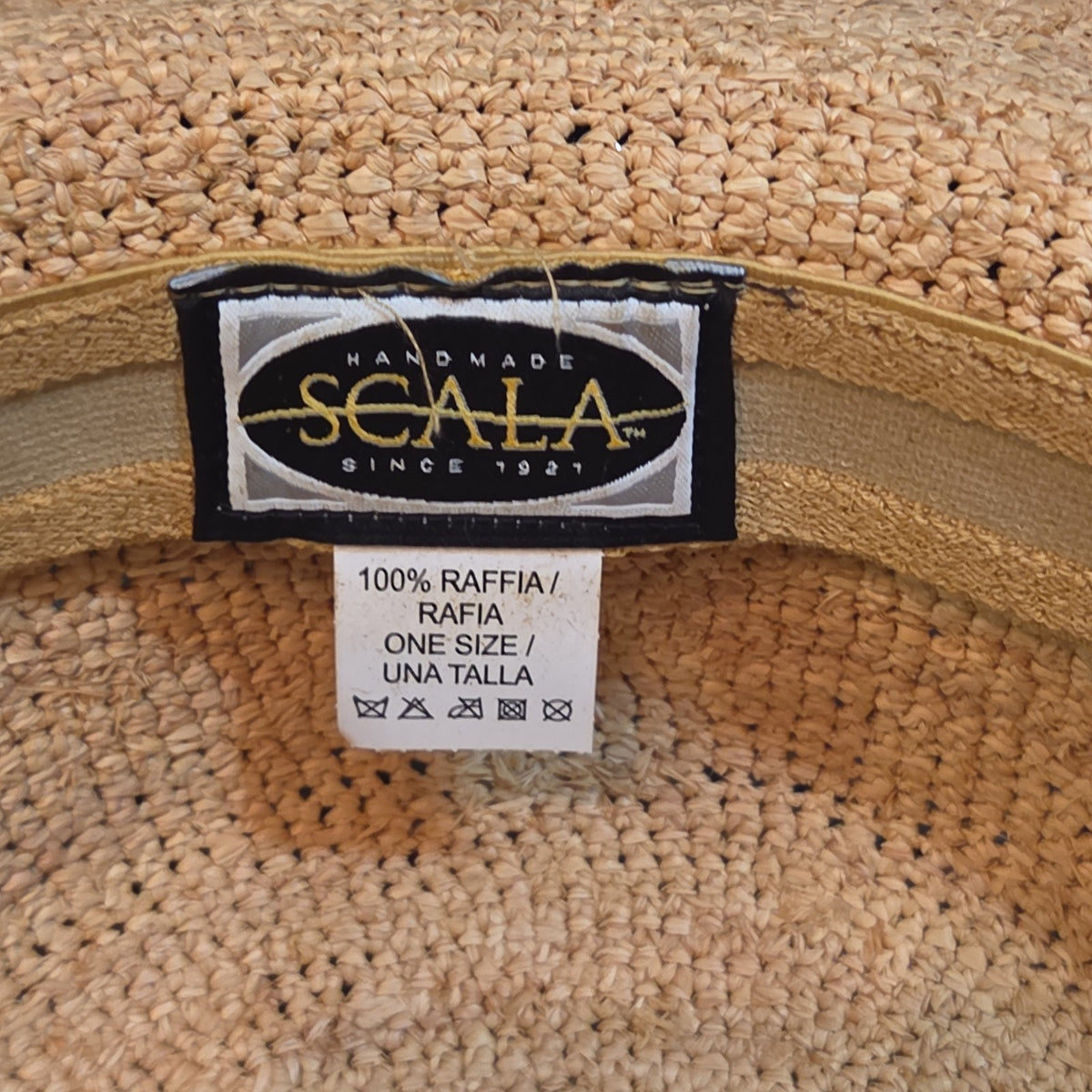 Scala 100% Raffia Wide Brim Sun Hat Natural Straw Summer Beach