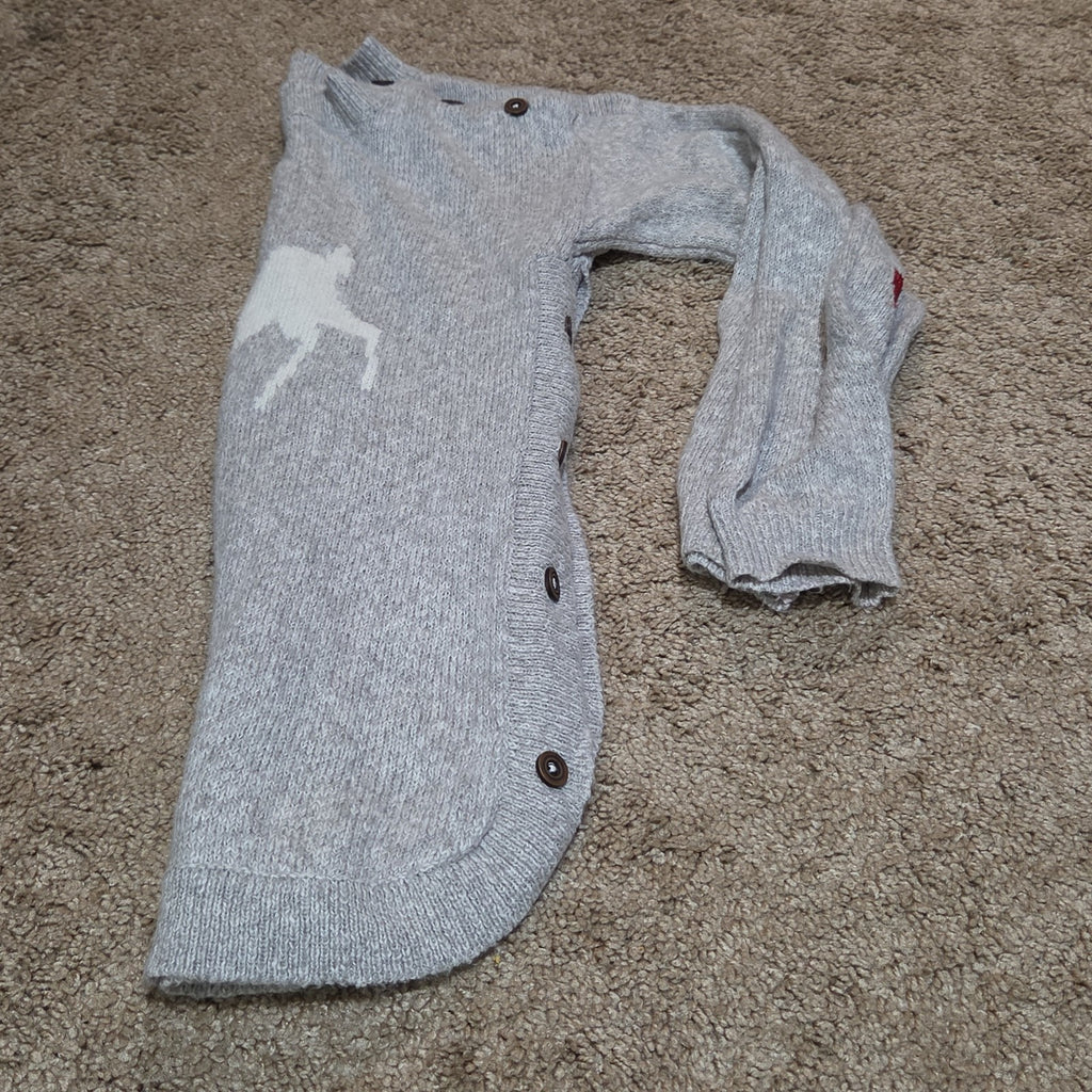 Hatley Girls Reindeer Knit Dress Size 10 Holiday Winter Sparkly Grey