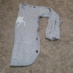 Hatley Girls Reindeer Knit Dress Size 10 Holiday Winter Sparkly Grey