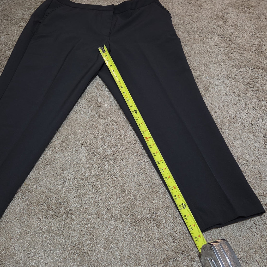 Zac & Rachel Black Dress Pants 14 Pleated Pocket Stretch Career NWOT