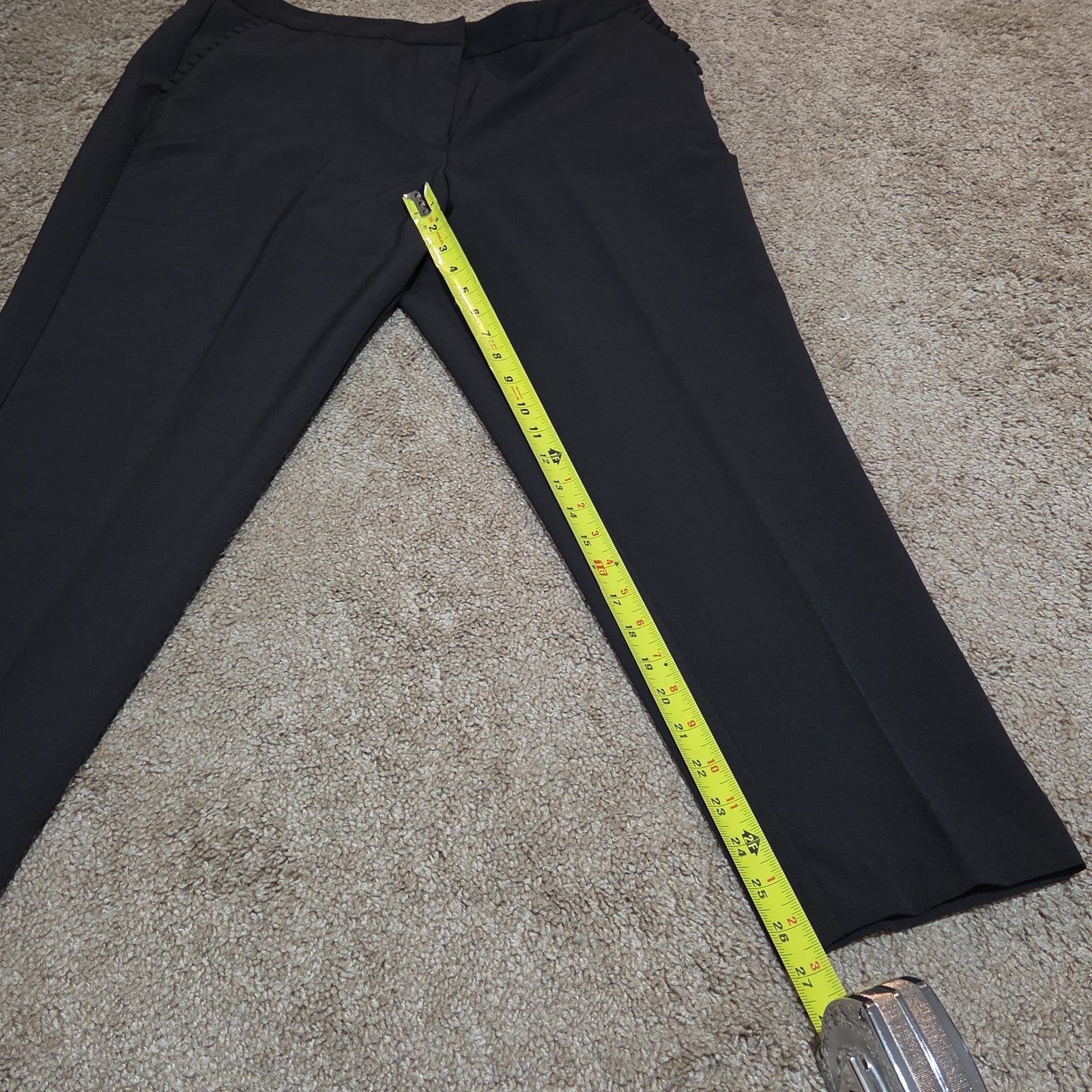 Zac & Rachel Black Dress Pants 14 Pleated Pocket Stretch Career NWOT