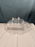 Large Acrylic Clam Shell Serving Bowl 18" Wavy Scalloped Beach House Centerpiece