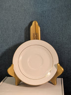 Home Essentials China Saucer Plate White with Gold Rim Individual Replacement