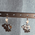 Blue Paw Print Dangle Earrings Cute Pet Lover Enamel Hook Drop Jewelry