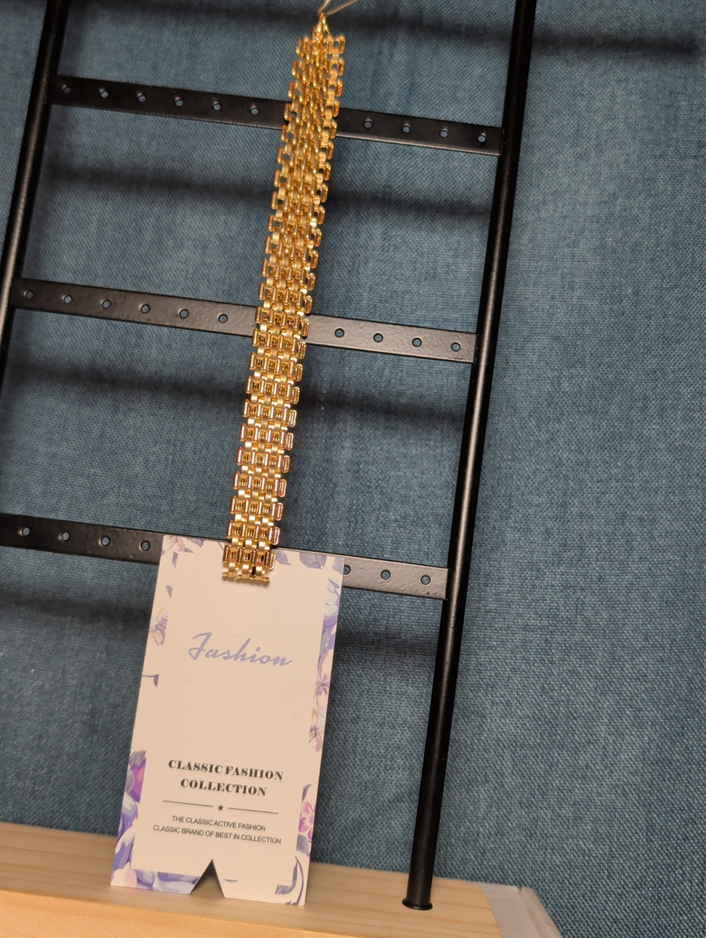 Gold Tone Wide Link Mesh Choker Necklace Y2K Retro Glam NWT