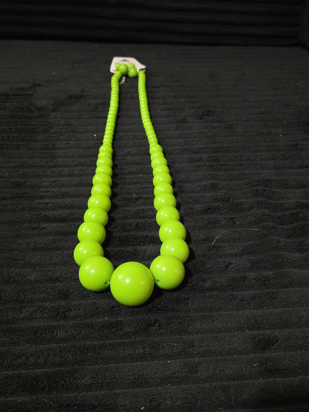 Chunky Bubblegum Bead Necklace Earring Set Green Retro New On Card