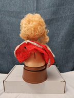 Vintage Heritage Doll Piggy Bank European Folk Costume Blonde Curls Aged Charm