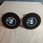 BMW Cup Holder Coasters Silicone Black Blue Auto Accessory