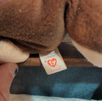 TY Beanie Baby Stretch Ostrich Plush PE Pellets 1997 Vintage With Heart Protect