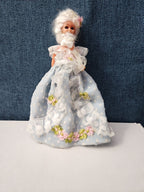 Vintage 5.5" Costume Doll | Blue Polka Dot Rococo Dress | Hard Plastic Souvenir