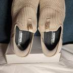 Skechers Mark Nason Slip Ins Wedge Crescent Taupe Knit Sneaker