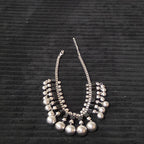Chunky Silver Bib Statement Necklace Black Cube Cascading Collar Choker Punk Mod