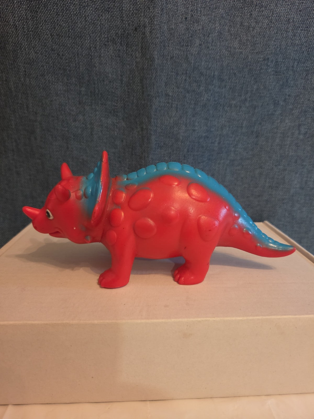 Kid Connection Triceratops Dinosaur Toy Red Blue 7" Long Plastic Figure Toddler