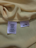 Nine West Petite XL PXL Yellow V-Neck Blouse Career Long Sleeve Pockets Popover