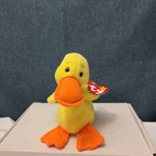 TY Beanie Baby QUACKERS the Duck 1994 Mint Plush Mint Tags Vintage Yellow Plush