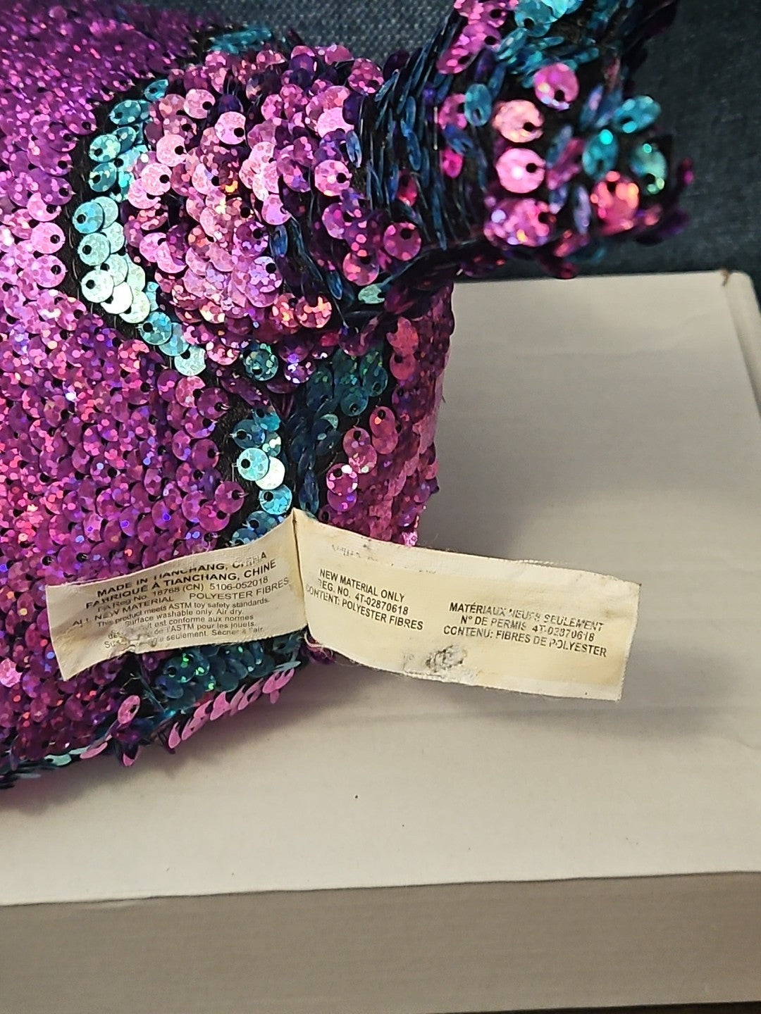 Shimmeez Arlo Narwhal Plush 11" | Reversible Sequin Blue to Purple | Sensory