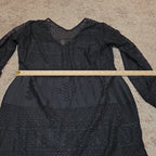 Black Lace Crochet Midi Tunic Dress Festival Whimsigoth XXL