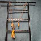 High Heel Shoe Pendant Necklace Gold Tone Rhinestone Y2K