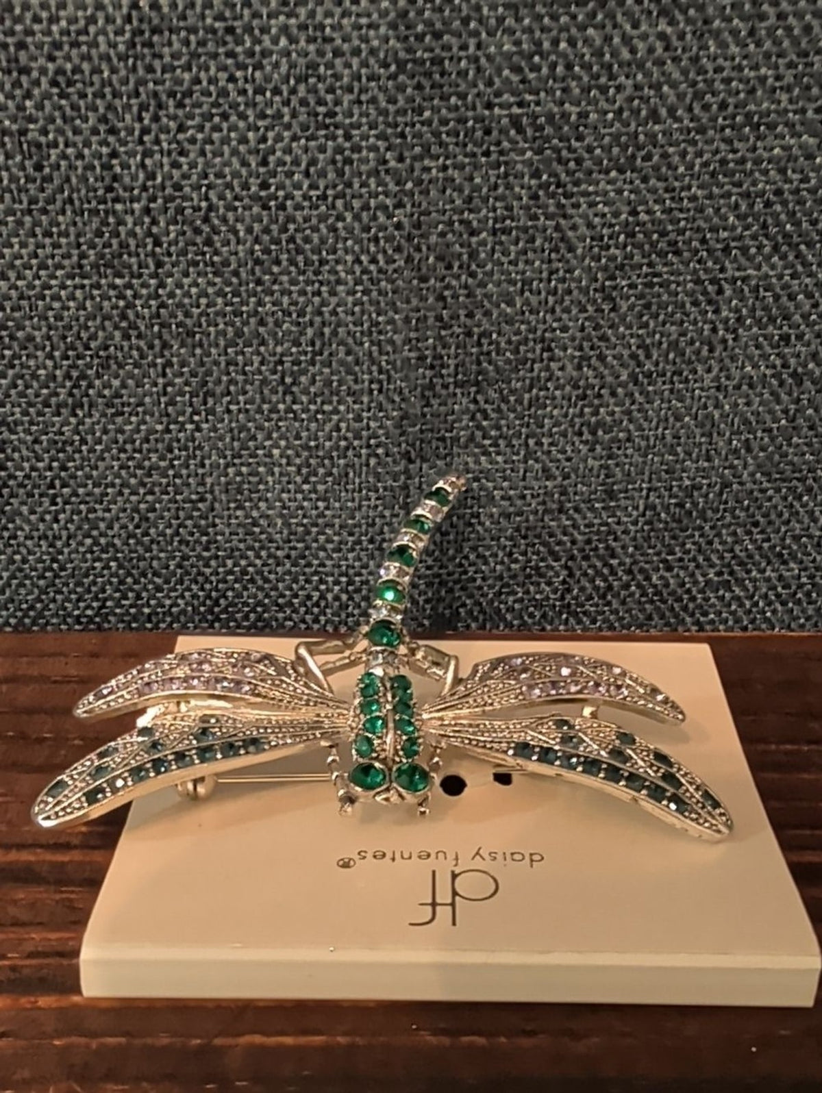 Daisy Fuentes Emerald Green, Sapphire Blue & Violet Dragonfly Brooch