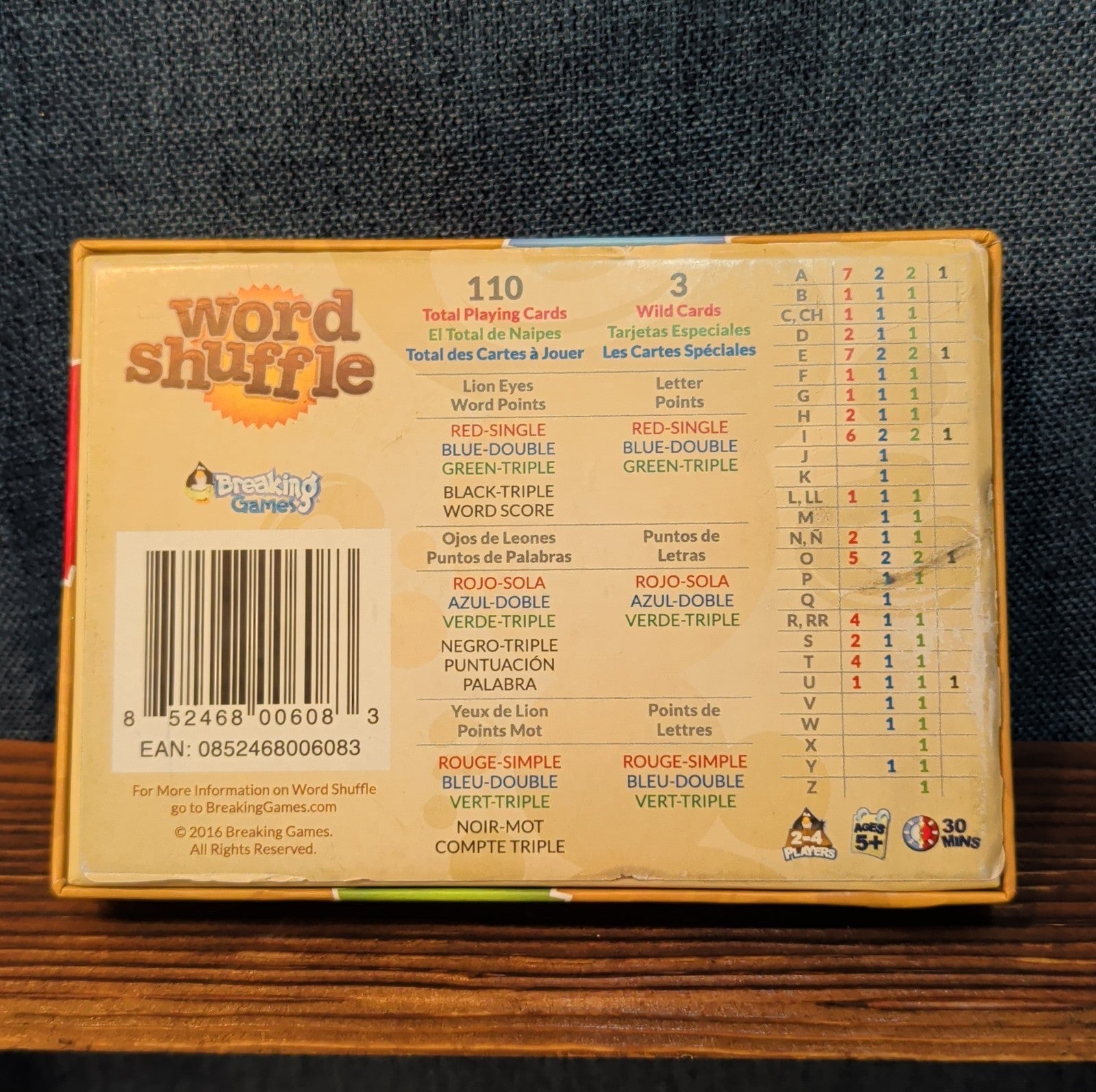 Breaking Games Word Shuffle Card Game 2016 Complete 852468006083