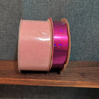 Offray Ribbon Lot 2 Pink Organdy Metallic Magenta Craft Destash