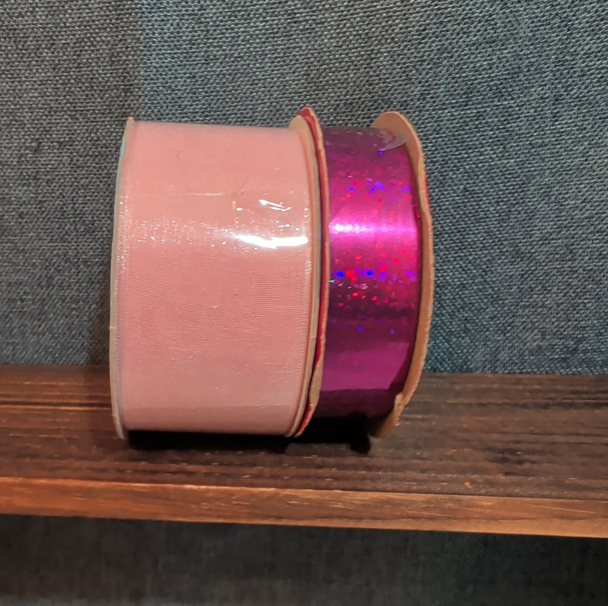 Offray Ribbon Lot 2 Pink Organdy Metallic Magenta Craft Destash