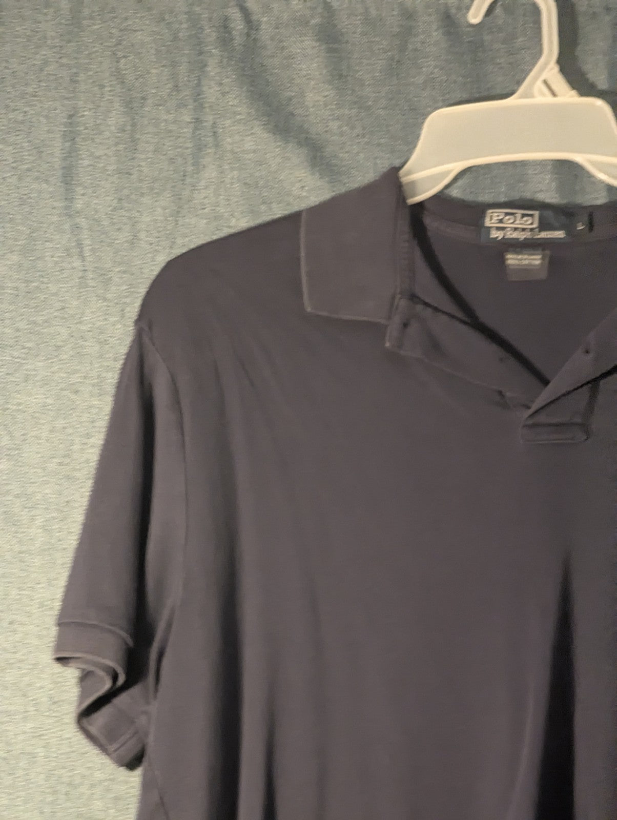 Vintage 90s Polo Ralph Lauren Shirt Men's L Navy Blue Green Pony Logo